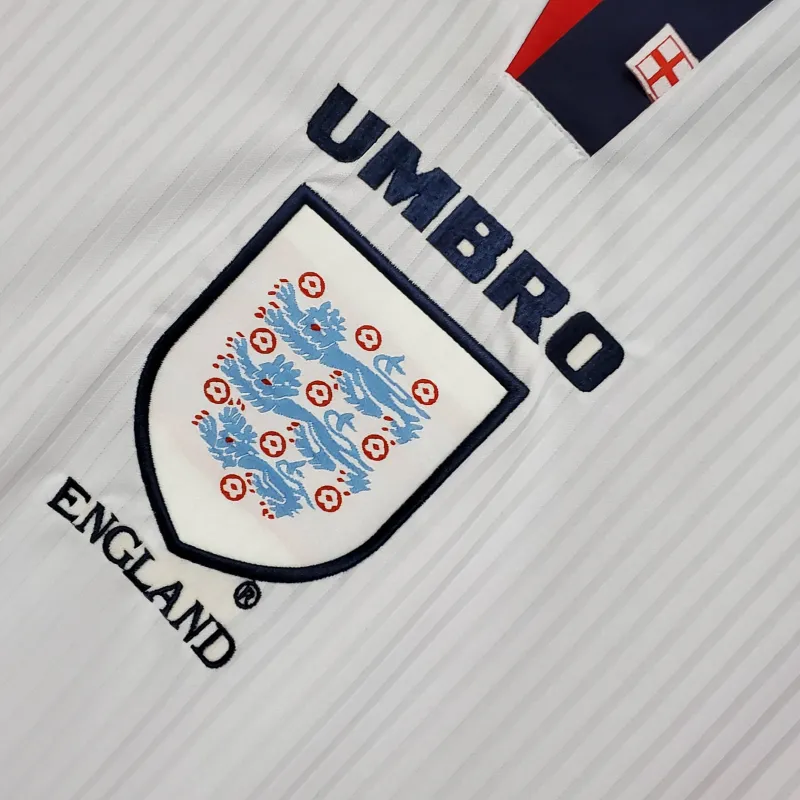 1998 England Copa Mundial Local Retro Jersey Manga larga #7 BACKHAM #20 OWEN 4