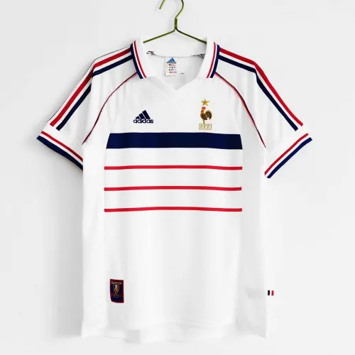1998 France Retro Jersey Visitante Copa Mundial 3