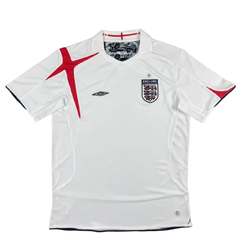2006 England Retro Jersey de futbol Local Replica Copa Mundial