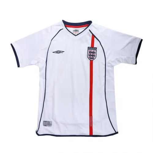 2002 England Retro Jersey de futbol Local Replica Copa Mundial